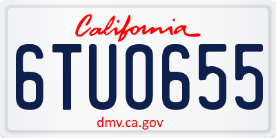 CA license plate 6TUO655
