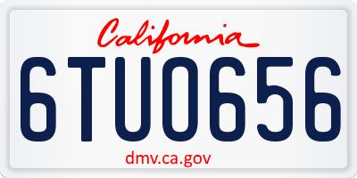 CA license plate 6TUO656