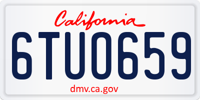 CA license plate 6TUO659