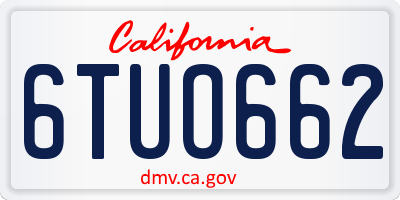 CA license plate 6TUO662