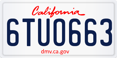 CA license plate 6TUO663