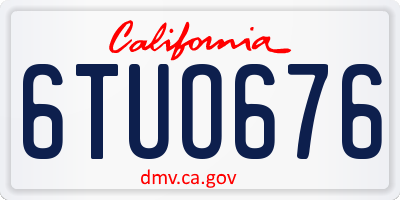 CA license plate 6TUO676