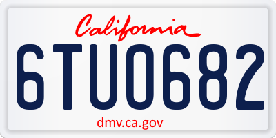 CA license plate 6TUO682