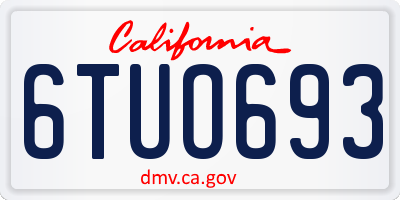 CA license plate 6TUO693