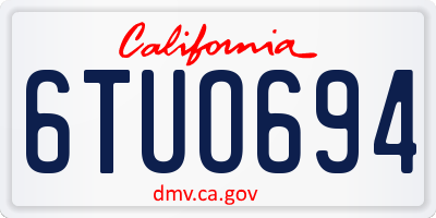CA license plate 6TUO694