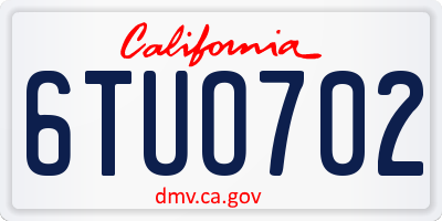CA license plate 6TUO702