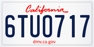 CA license plate 6TUO717