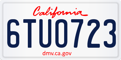 CA license plate 6TUO723