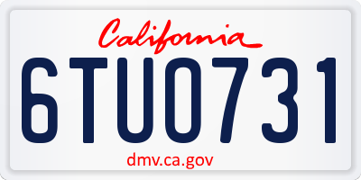 CA license plate 6TUO731