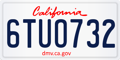 CA license plate 6TUO732
