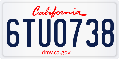 CA license plate 6TUO738