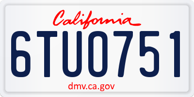 CA license plate 6TUO751