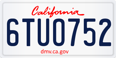 CA license plate 6TUO752