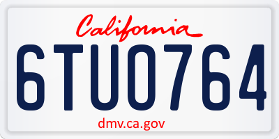CA license plate 6TUO764