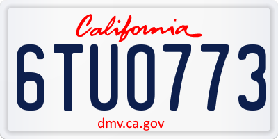 CA license plate 6TUO773