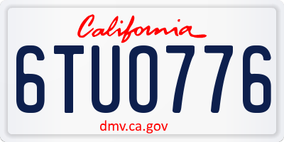 CA license plate 6TUO776