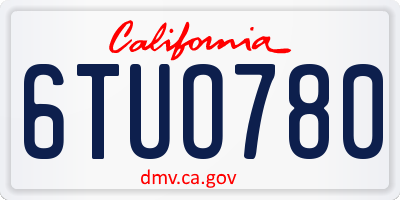 CA license plate 6TUO780