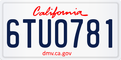 CA license plate 6TUO781