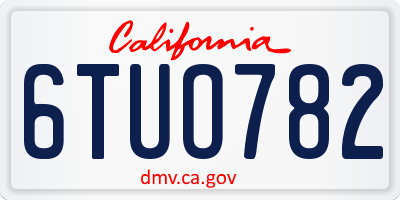 CA license plate 6TUO782