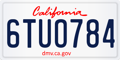 CA license plate 6TUO784