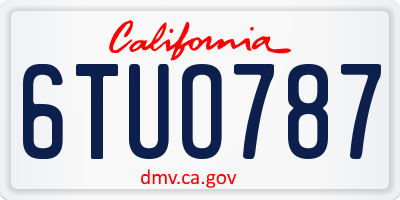 CA license plate 6TUO787