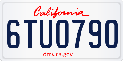 CA license plate 6TUO790