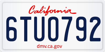 CA license plate 6TUO792