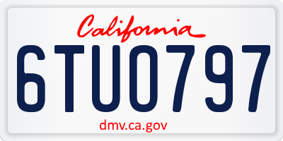 CA license plate 6TUO797