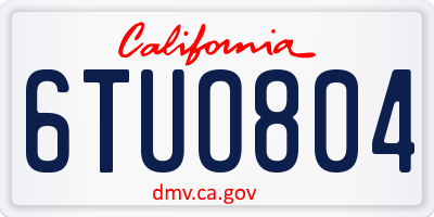 CA license plate 6TUO804