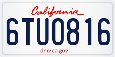 CA license plate 6TUO816