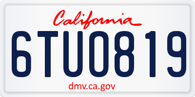 CA license plate 6TUO819