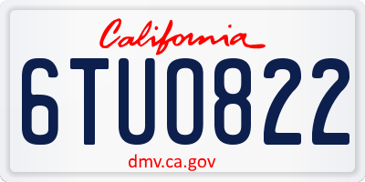 CA license plate 6TUO822