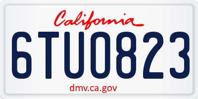 CA license plate 6TUO823
