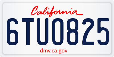CA license plate 6TUO825