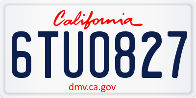 CA license plate 6TUO827