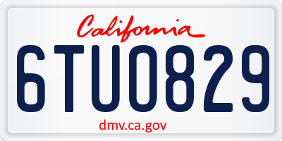 CA license plate 6TUO829