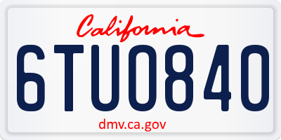 CA license plate 6TUO840