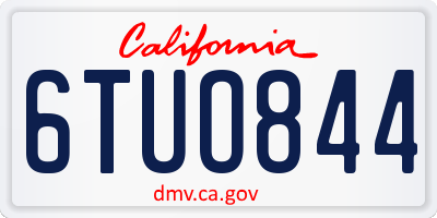 CA license plate 6TUO844