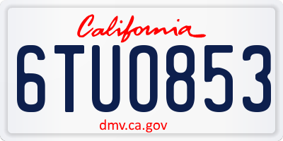 CA license plate 6TUO853