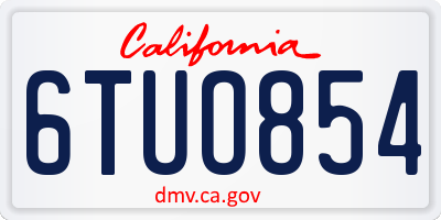 CA license plate 6TUO854