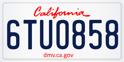 CA license plate 6TUO858
