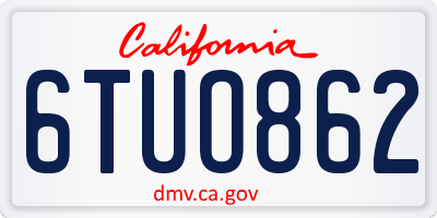 CA license plate 6TUO862