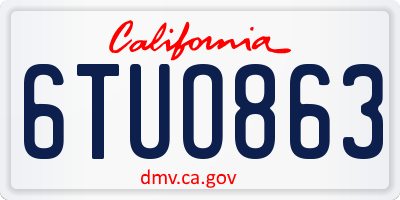 CA license plate 6TUO863