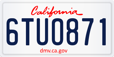 CA license plate 6TUO871