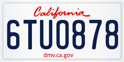 CA license plate 6TUO878
