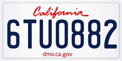 CA license plate 6TUO882