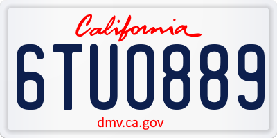 CA license plate 6TUO889