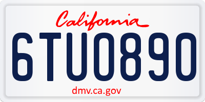 CA license plate 6TUO890