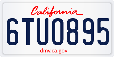 CA license plate 6TUO895