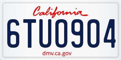CA license plate 6TUO904